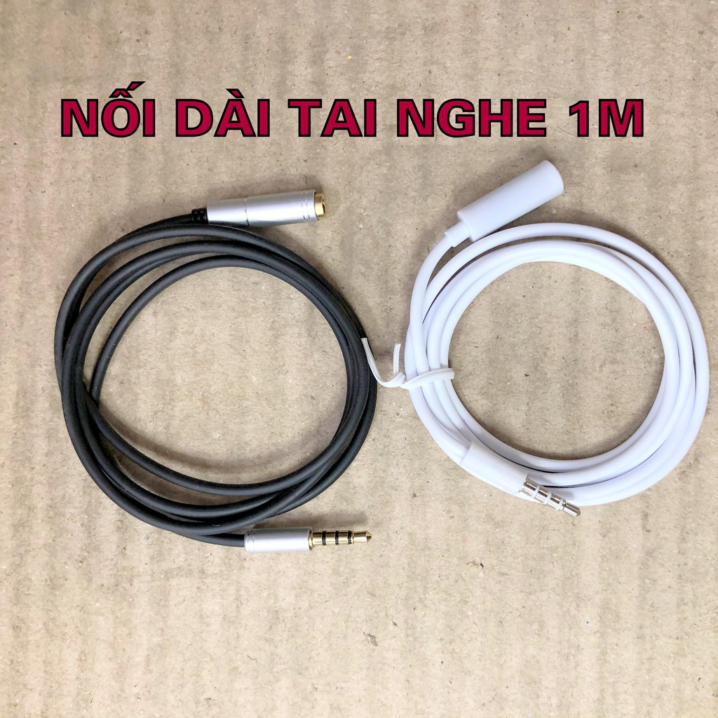 Dây nối dài tai nghe dài 1m có MIC, cáp nối thêm tay nghe hỗ trợ micro đàm thoại