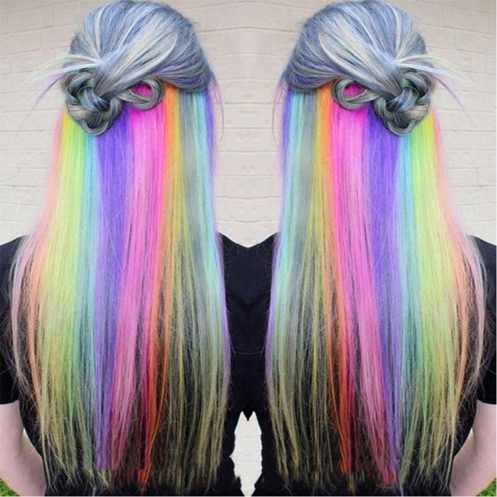 Kẹp Tóc Giả 20 &quot;Màu Sắc Cầu Vồng Ombre Dành Cho Nữ