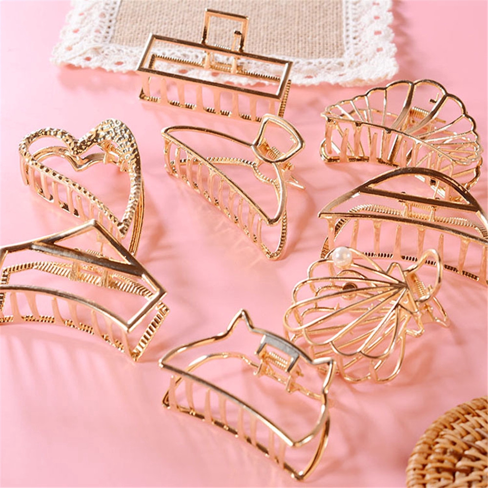 Kẹp tóc vàng thiết kế sáng tạo thời trang cho nữ