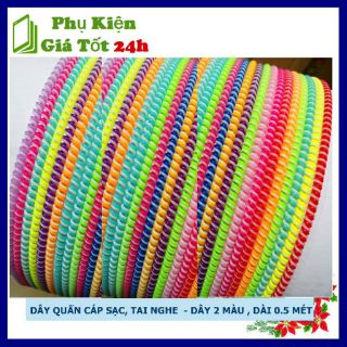 Dây quấn cáp sạc điện thoại, tai nghe có nhiều màu