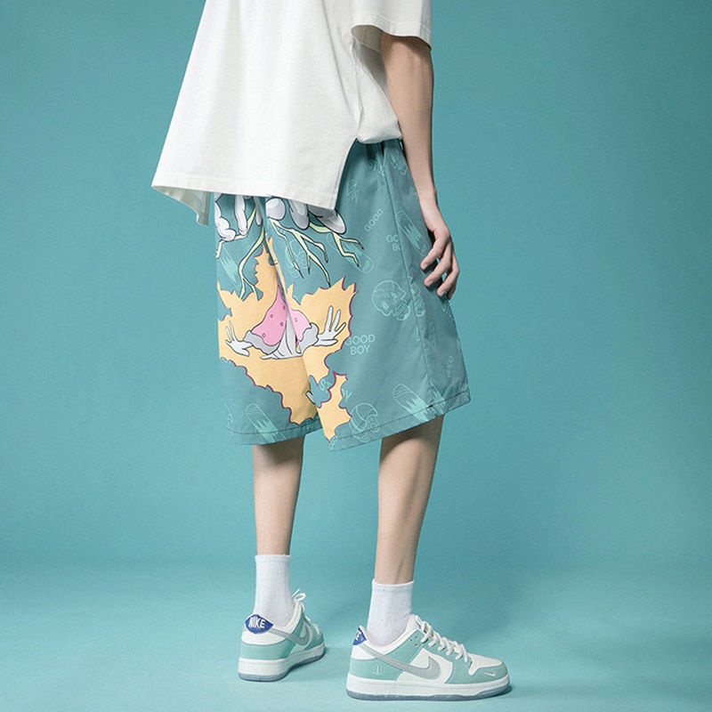 Quần Short Đi Biển Dáng Rộng Cỡ Lớn Vải Lụa Mát Nhanh Khô Thời Trang Mùa Hè Cho Nam