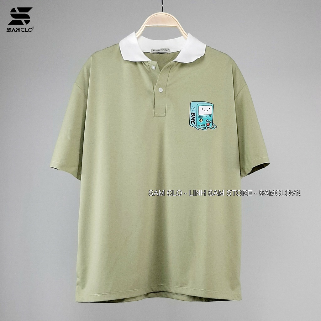 Áo thun Polo tay lỡ form rộng nữ SAM CLO phông freesize unisex mặc đi học, nhóm, lớp in hình máy chơi game