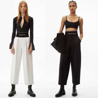 Quần Crop Top Dây Kéo Bên Hông logo wang wang
