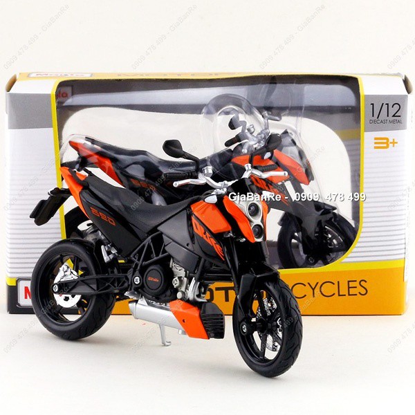 XE MÔ HÌNH TỈ LỆ 1:12 MÔTÔ KTM 690 DUKE - MAISTO - CAM - 8712