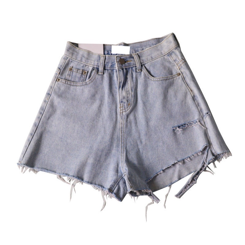 Quần Short Denim Lưng Cao Dáng Chữ A Ống Rộng Thời Trang Mùa Hè Cho Nữ Plus Size