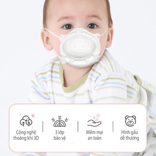 Khẩu trang gấu cho bé yêu set 3c