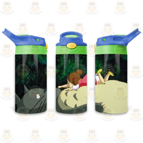 Bình Uống Nước Giữ Nhiệt Cho Bé Có Ống Hút Hình Totoro - Tỉ Mỉ Studio - Mã 2808KT05