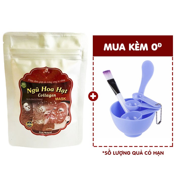 Bột đắp mặt nạ ngũ hoa rong biển 100g, ngũ hoa hạt làm trắng da, cung cấp các dưỡng chất làm đẹp cho da - MNH