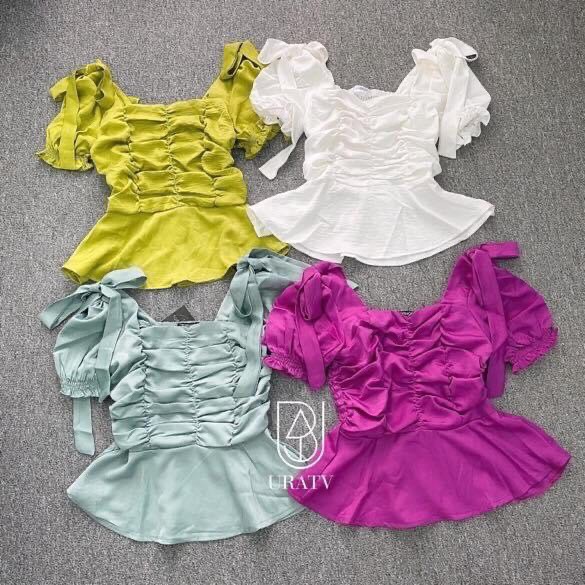 [FREESHIP - ẢNH CHÍNH CHỦ] Áo peplum vai cột nơ