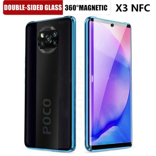 Ốp Điện Thoại Kính Cường Lực Cứng Hai Mặt Nắp Lật Nam Châm Bảo Vệ 360 Độ Cho Xiaomi Poco X3 Nfc Pocophone X3 Nfc Mi Pocox3X3 Nfc X3Nfc