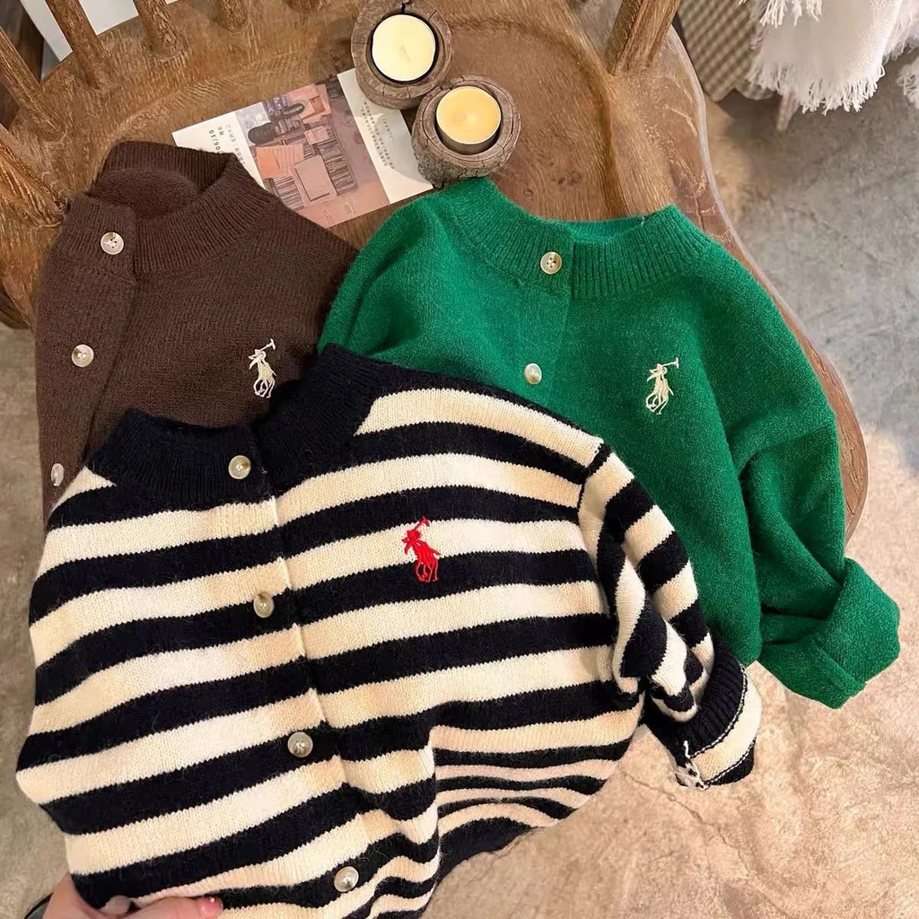 Áo Khoác Cardigan Dệt Kim Dáng Rộng Thêu Họa Tiết Thời Trang Xuân Thu Cho Bé