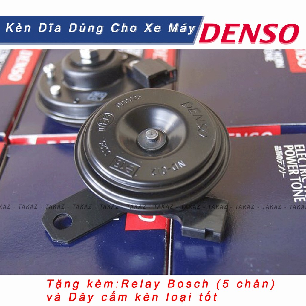 Cặp Kèn Dĩa Denso Dùng Cho Xe Máy  12V -110Db Hàng nhập khẩu indonesia giúp tiếng kèn toa khi chạy nhanh