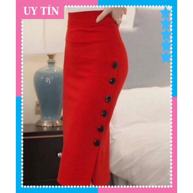 [ HÀNG CAO CẤP ] CHÂN VÁY BÚT CHÌ PHỐI NÚT | BigBuy360 - bigbuy360.vn