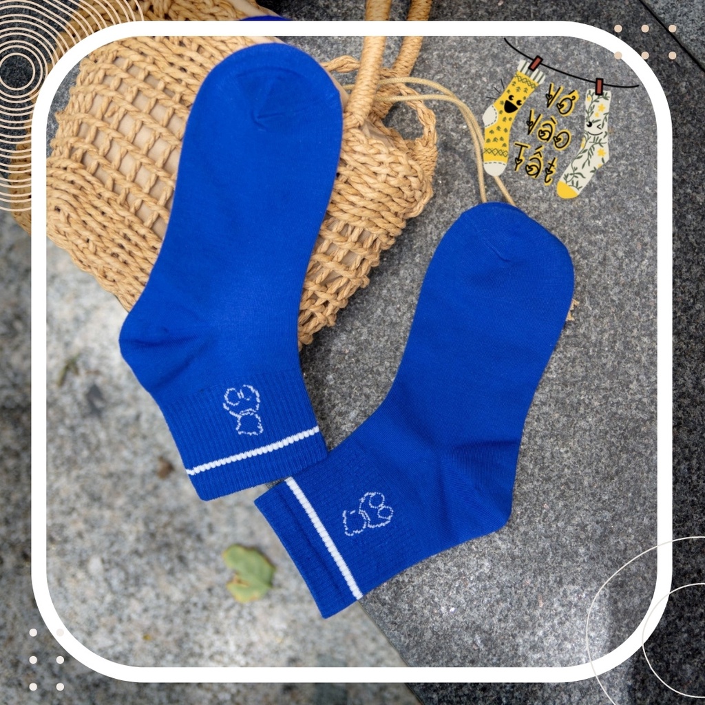 TẤT VỚ CỔ CAO TRUNG XANH DƯƠNG ĐẬM