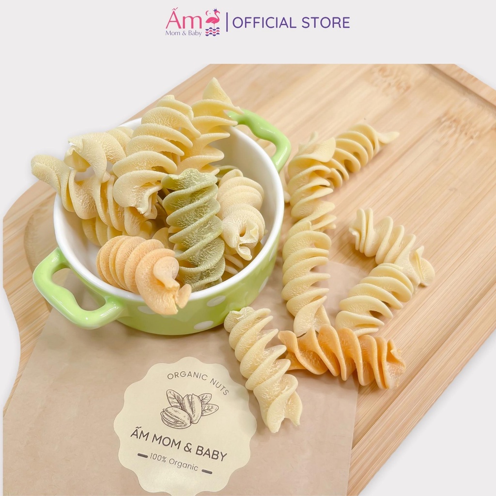 Mì Nui Xoắn Rau Củ Hữu Cơ 3 Màu Cho Bé Ấm Baby Ăn Dặm Từ 8 Tháng Tuổi Giàu Chất Dinh Dưỡng Ấm Gift Decor