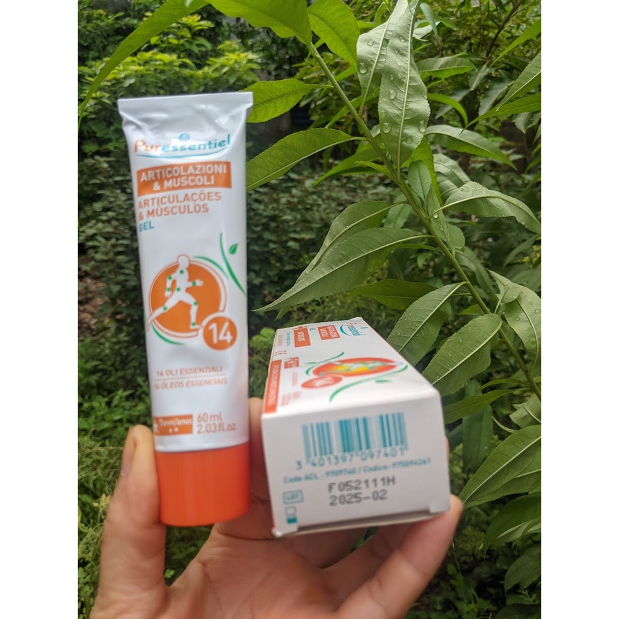[Nội địa Pháp] Gel xoa bóp Puressentiel giảm nhức mỏi xương khớp, vai, gáy, cổ... cho cả gia đình tuýp 60ml