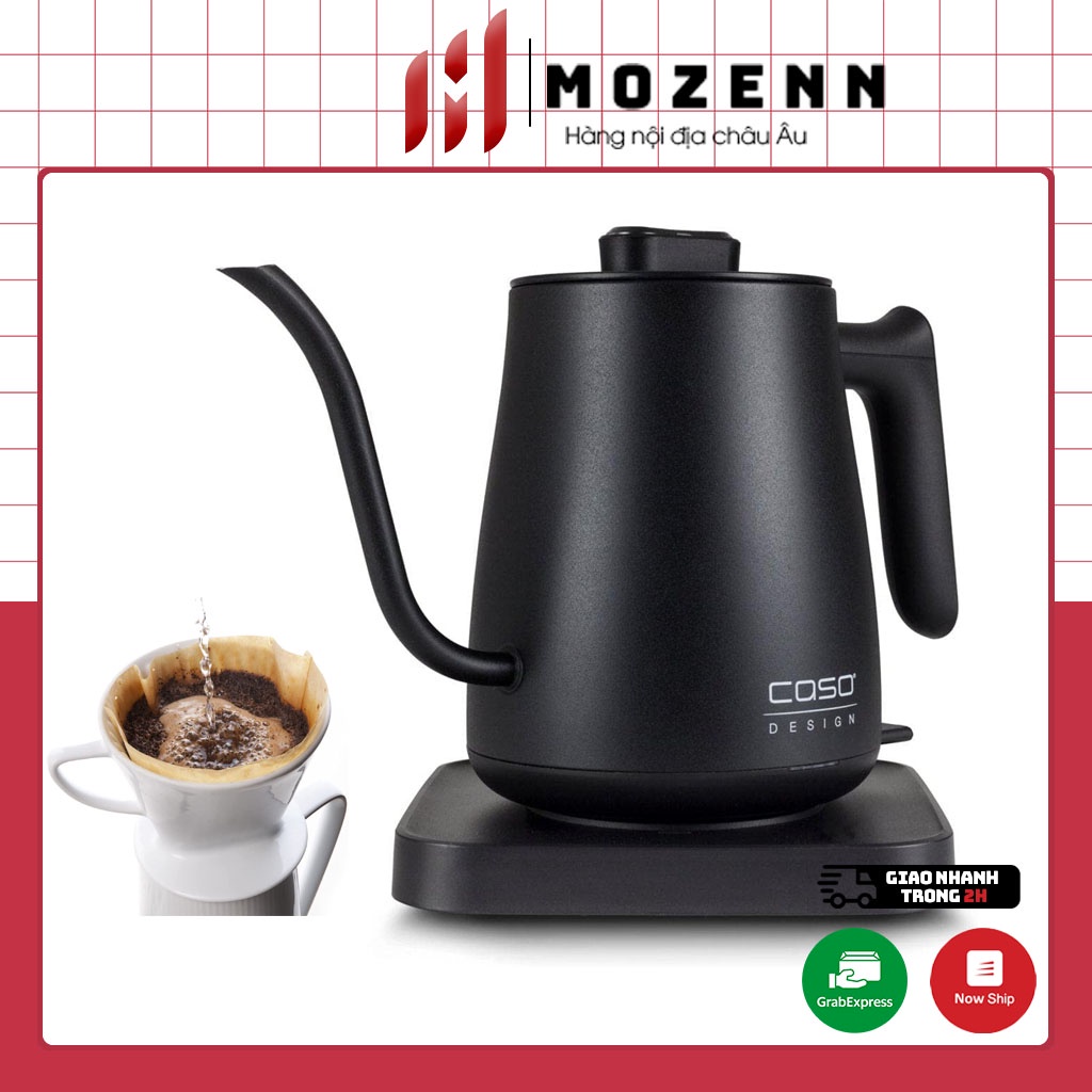 Ấm siêu tốc chuyên dụng pha trà, cà phê Caso Coffee Classic Kettle màu đen nhám [hàng Đức chính hãng]