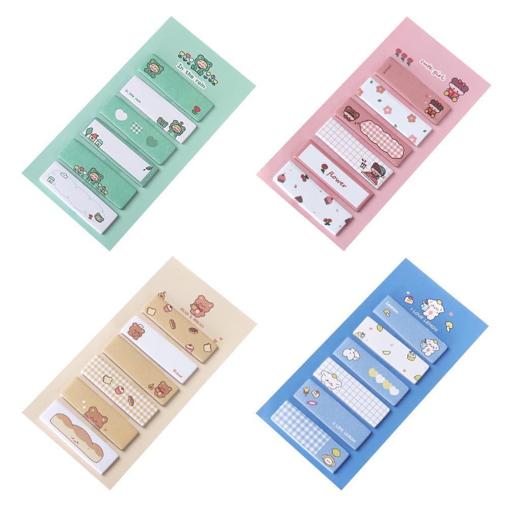RAINBOW Set 120 Tấm Giấy Ghi Chú Họa Tiết Hoạt Hình Dễ Thương