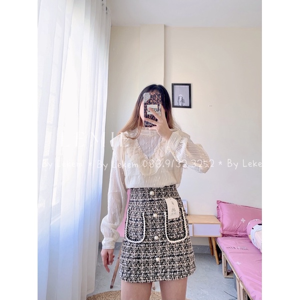 Áo Ren Tiểu Thư Cao Cấp Cổ Bèo Xinh❤️ Ảnh Thật Video Lekemqc