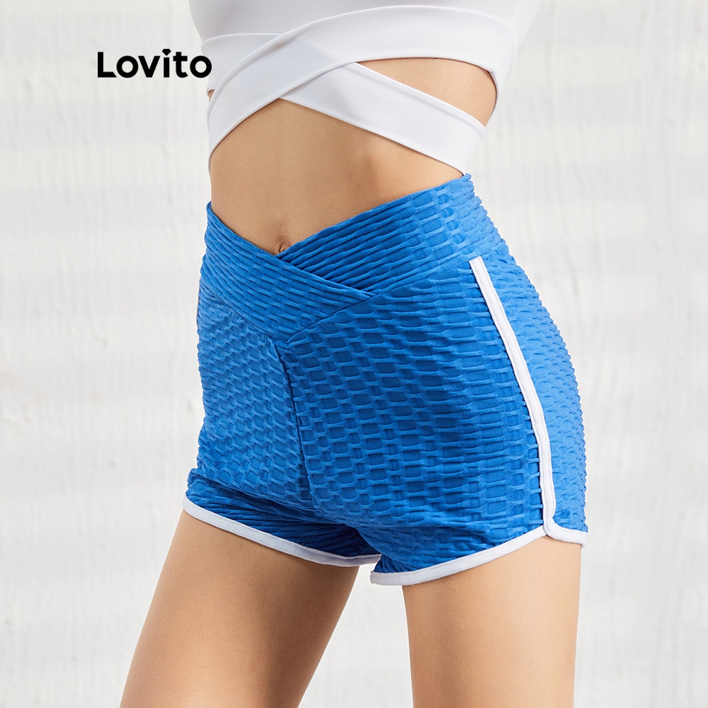 Quần short thể thao Lovito L07055 màu xanh dương