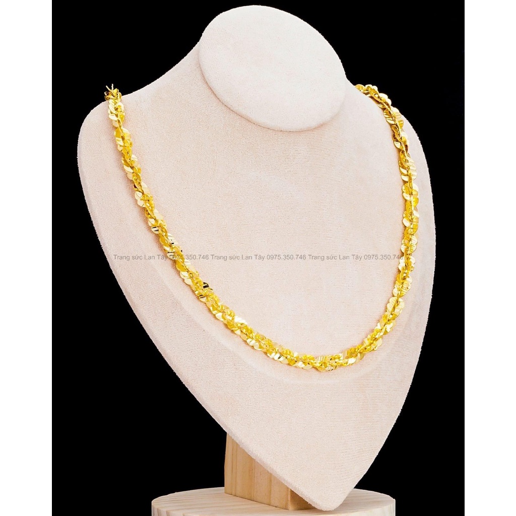 dây chuyền nữ bản to mạ vàng 24k