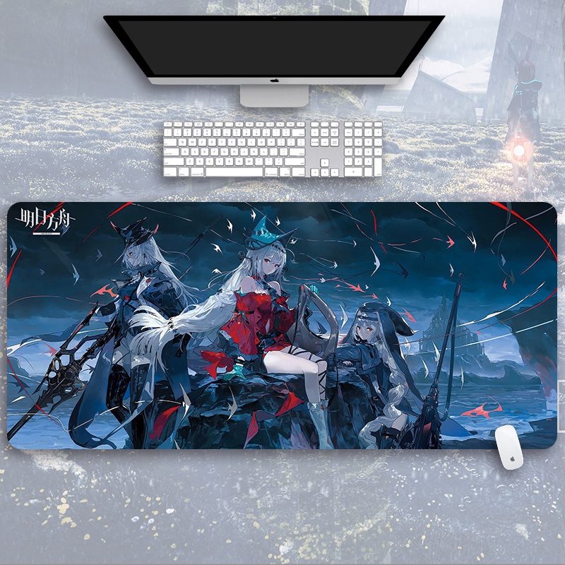 Arknights Tomorrow's Ark Mouse Pad Computer Desk Pad Keyboard Pad Game E-sports Overlock Custom Non-Slip Student Waterproof 2D Anime Collection Gift Soft Pad Keyboard Pad Beautiful Personality Cool