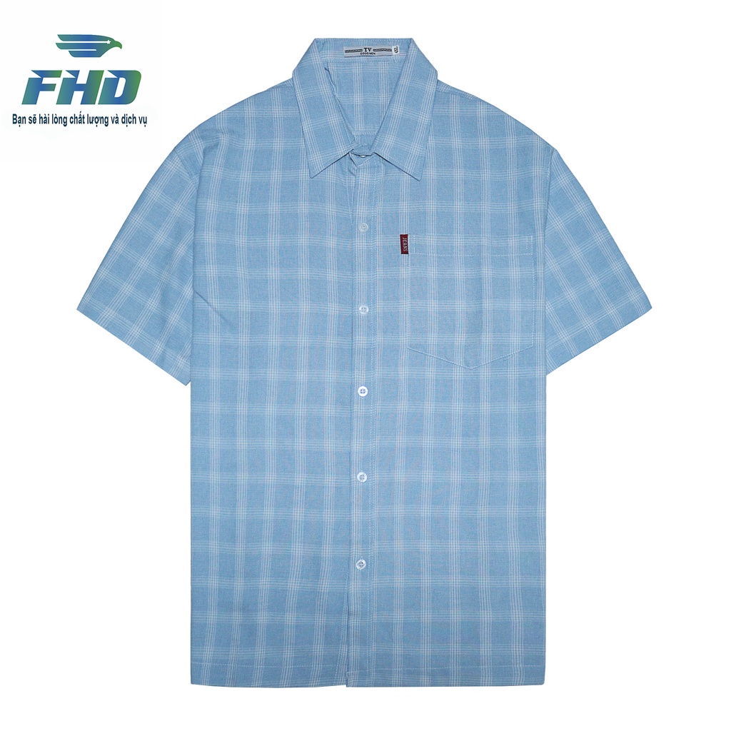 Áo sơ mi nam trung niên tay ngắn vải đũi kẻ sọc lạ mắt màu sắc nhã nhặn FHDA010_1
