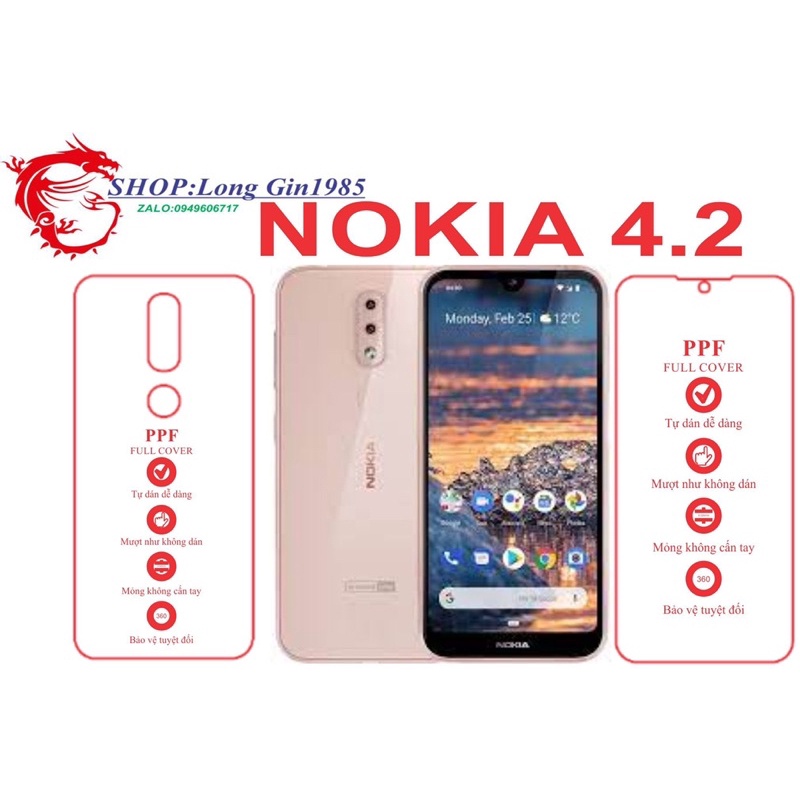 Nokia 4.2 miếng dán trong Ppf mặt sau và mặt trước chống va đập chống trầy xước