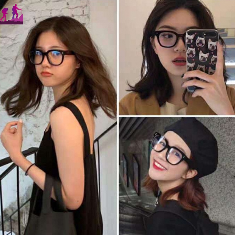 Kính Râm Chống Ánh Sáng Xanh Gọng Dày Phẳng Kiểu Âu Mỹ Thời Trang Cho Nam Nữ