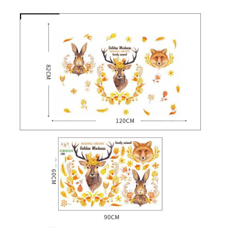 Decal trang trí tường - Đầu Nai các nhân vật độc đáo