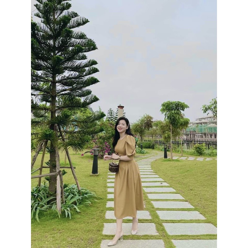 VNU215 - VÁY XOÈ BO LI EO TAY XOẮN BỒNG | BigBuy360 - bigbuy360.vn