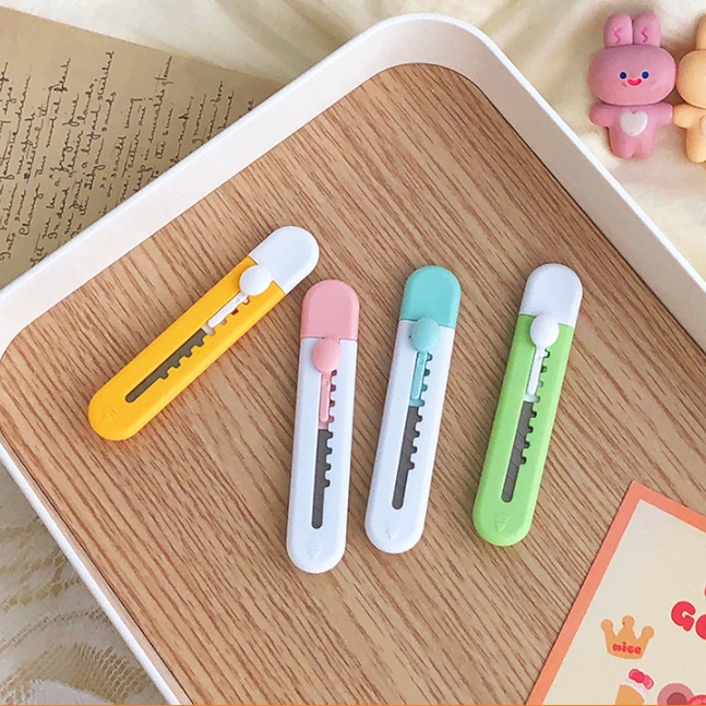 Dao Rọc Giấy Mini Màu Pastel HynBee, Dao Dùng Unbox Màu Dễ Thương