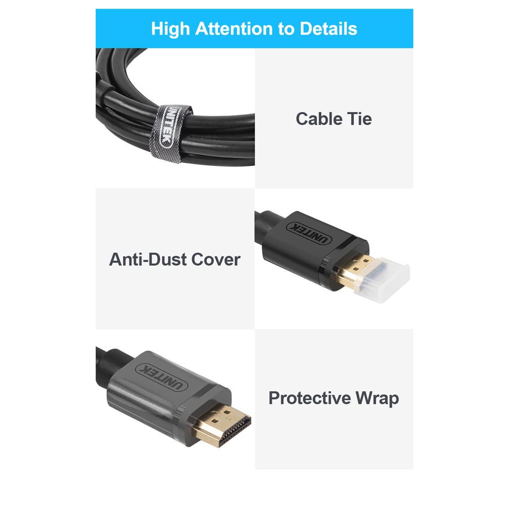 Dây cáp HDMI 3M UNITEK Ultra HD 4K &amp; 3D Y-C 139M (Hãng phân phối chính thức)