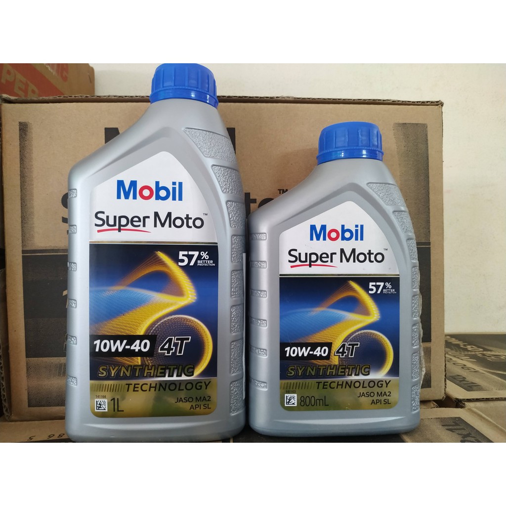 Nhớt Mobil Super Moto 10W40 dành cho xe số, tay côn - Nhập khẩu Singapore