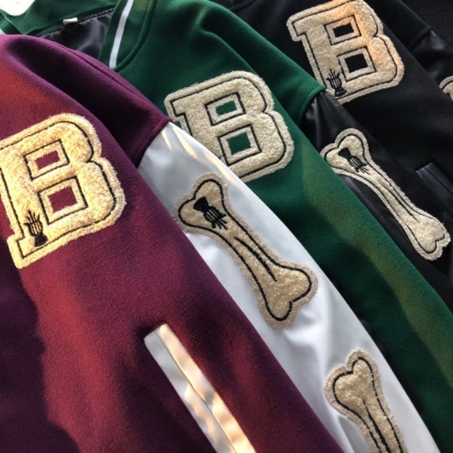 Áo Khoác Bóng Chày Bằng Da Dáng Rộng Thêu Họa Tiết Phong Cách Hàn Quốc Cổ Điển Thời Trang Cho Nam Và Nữ