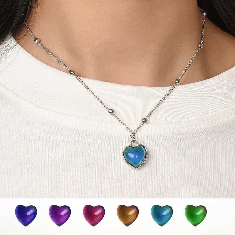 Vòng Cổ Choker Bằng Hợp Kim Thay Đổi Màu Sắc Theo Nhiệt Độ Cơ Thể Độc Đáo