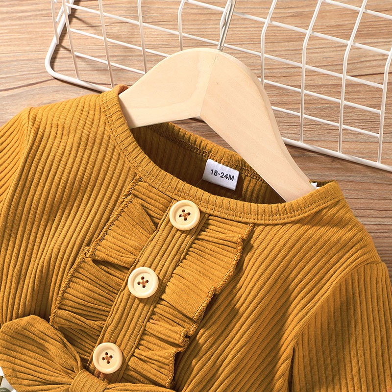 Đầm Tay Dài Hoa Công Chúa Cho Bé Gái 1-6 Tuổi