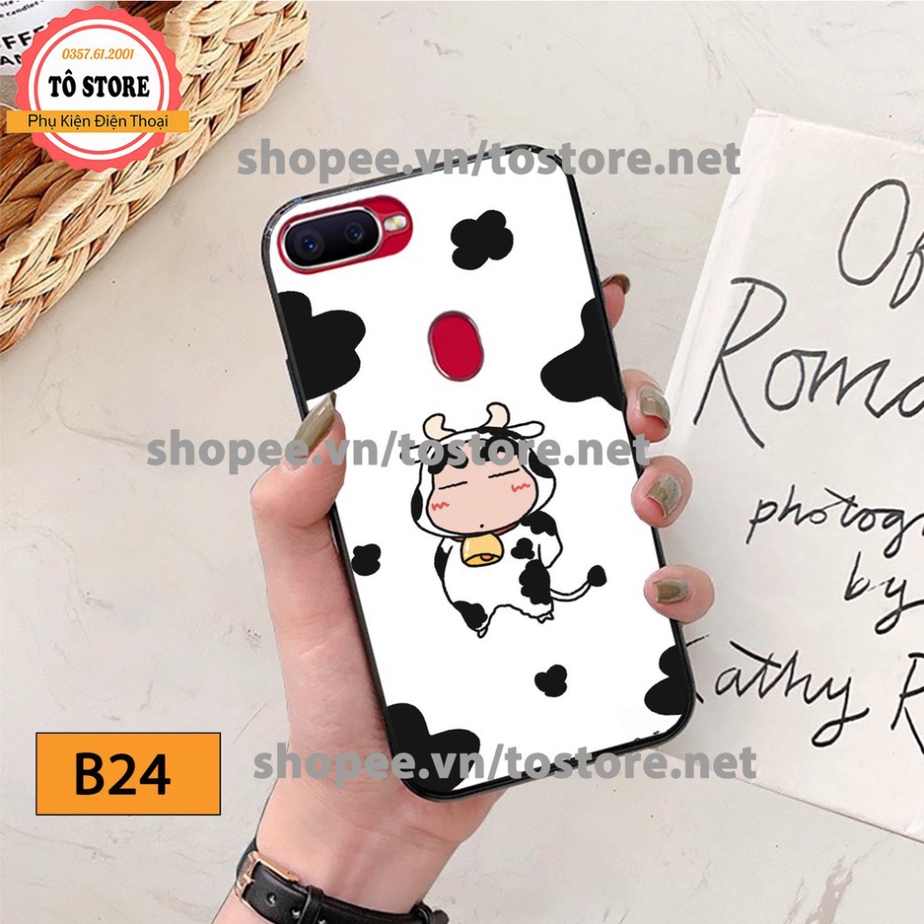 Ốp lưng Oppo A5S / A7 / A12 / F9 - Ốp lưng điện thoại Oppo cao cấp, in hình bò sữa đáng yêu, ngộ nghĩnh