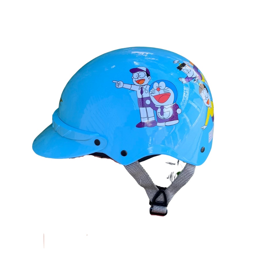 Mũ bảo hiểm nửa đầu trẻ em SRT đô rê mon helokitty bé từ 5-8 tuổi