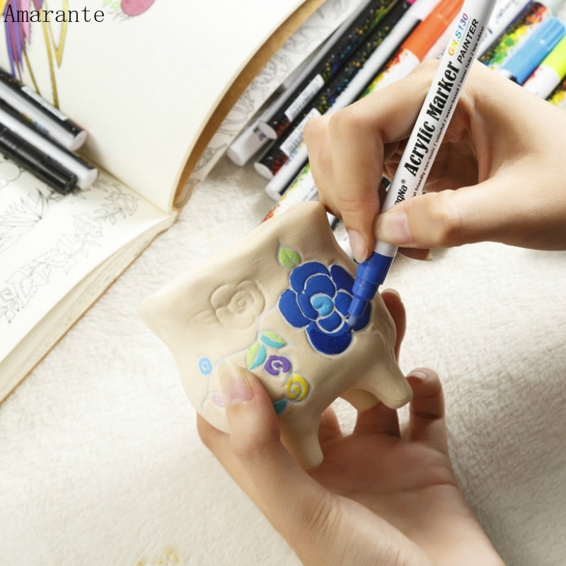 Bút Vẽ Acrylic Màu Acrylic 0.7mm Cho Cốc Gốm Sứ / Kính / Vải Canvas / Gỗ