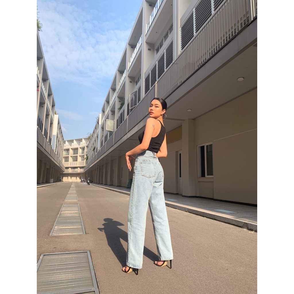 Quần Boy Suông Smooth Xanh Jeans