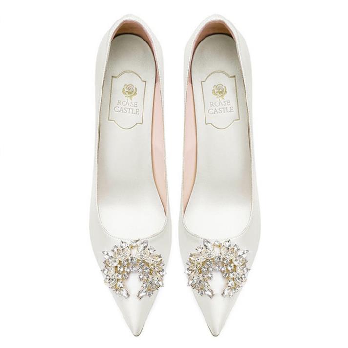 🔈 Giày cao gót đế nhọn đính hạt đá kim cương mũi nhọn dành cho nữ Lanceshoes
