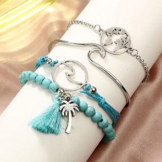 Set 4 vòng tay nữ kiểu dáng phong cách Boho