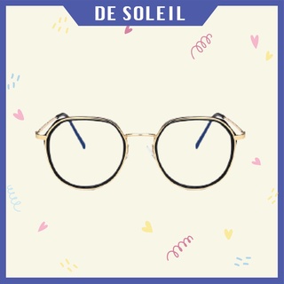 Mắt Kính DE SOLEIL Chống Bức Xạ Gọng Tròn Phong Cách Cổ Điển Cho Nữ
