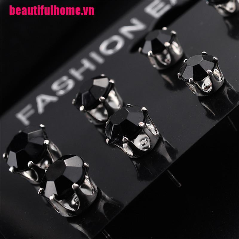 Set 6/ 12 đôi bông tai đính đá pha lê xinh xắn dễ thương