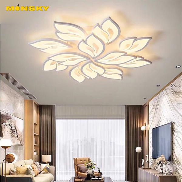 Đèn trần MONSKY UMIA LED mâm 3 màu ánh sáng  12 cánh có điểu khiển từ xa tiện dụng dùng cho trang trí tuyệt đẹp