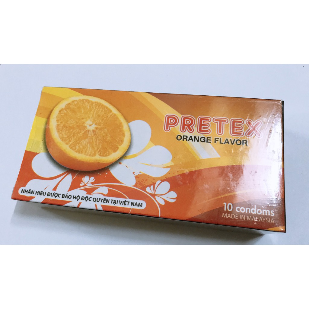 ComBo 3 Hộp Bao cao su PRETEX ORANGE FLAVOR - 1 Hộp 10 cái