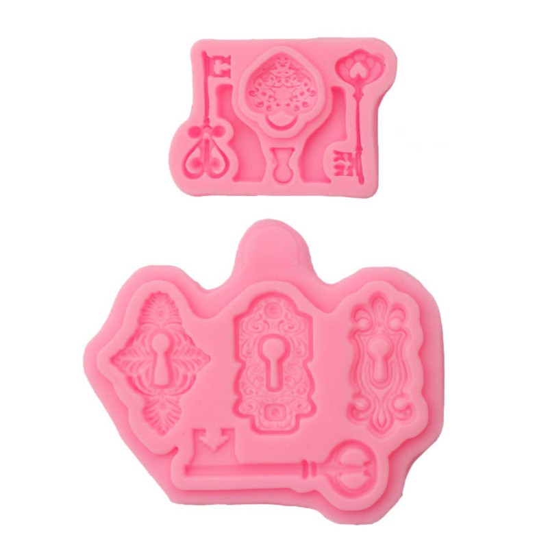 2 Khuôn Silicone Làm Bánh Hình Chìa Khóa Vintage