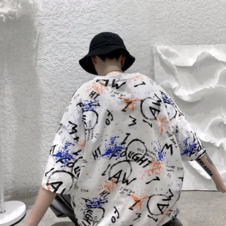 Áo thun nam tay ngắn in họa tiết graffiti phong cách thời trang M-7XL