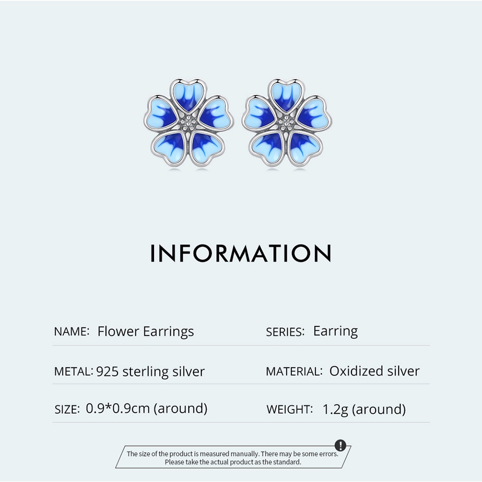 BAMOER Bông Tai bạc 925 HìNh Hoa ThờI Trang